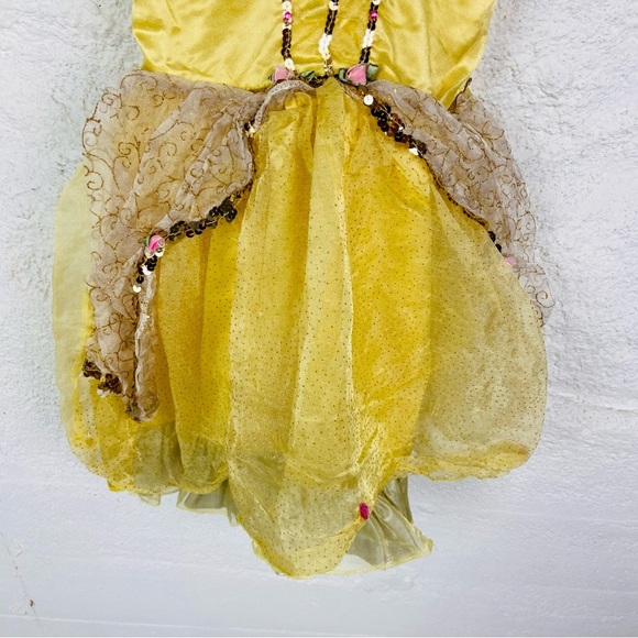 Disney beauty & the beast bell Golden Princess Dress Costume size 4-6X - Picture 7 of 11